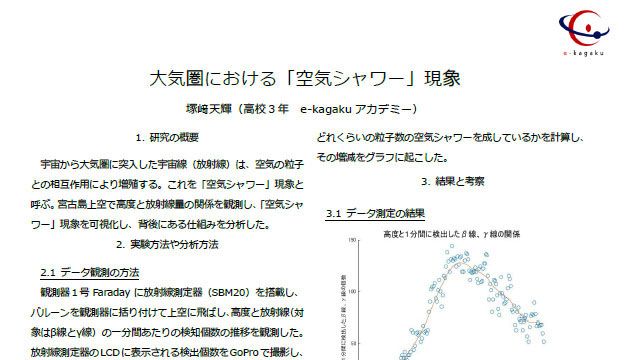 大気圏における「空気シャワー」現象