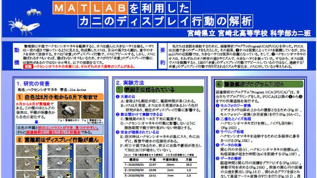 MATLABを利用したカニのディスプレイ行動の解析